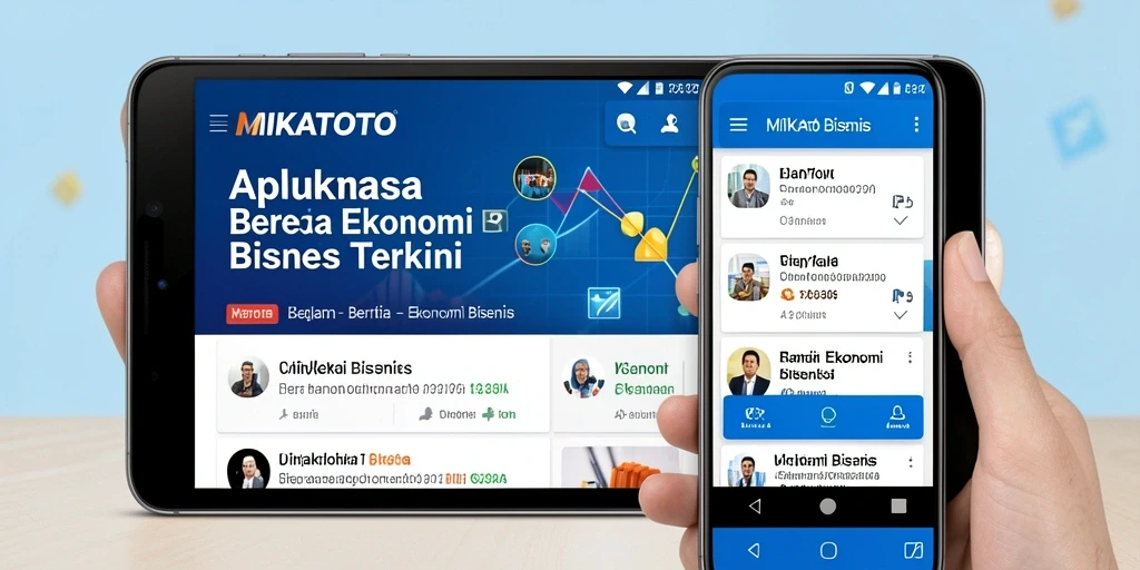 Antarmuka aplikasi MIKATOTO menampilkan berita dan analisis ekonomi.