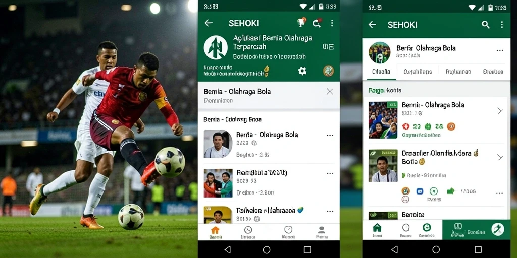 Antarmuka SEHOKI menampilkan berita olahraga bola terbaru.