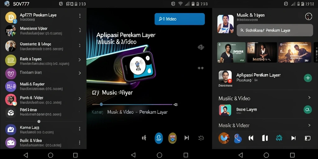 Antarmuka SOV777 dengan fitur perekam layar yang lengkap.