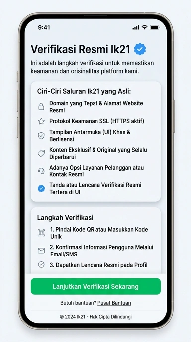 Tampilan kanal resmi lk21